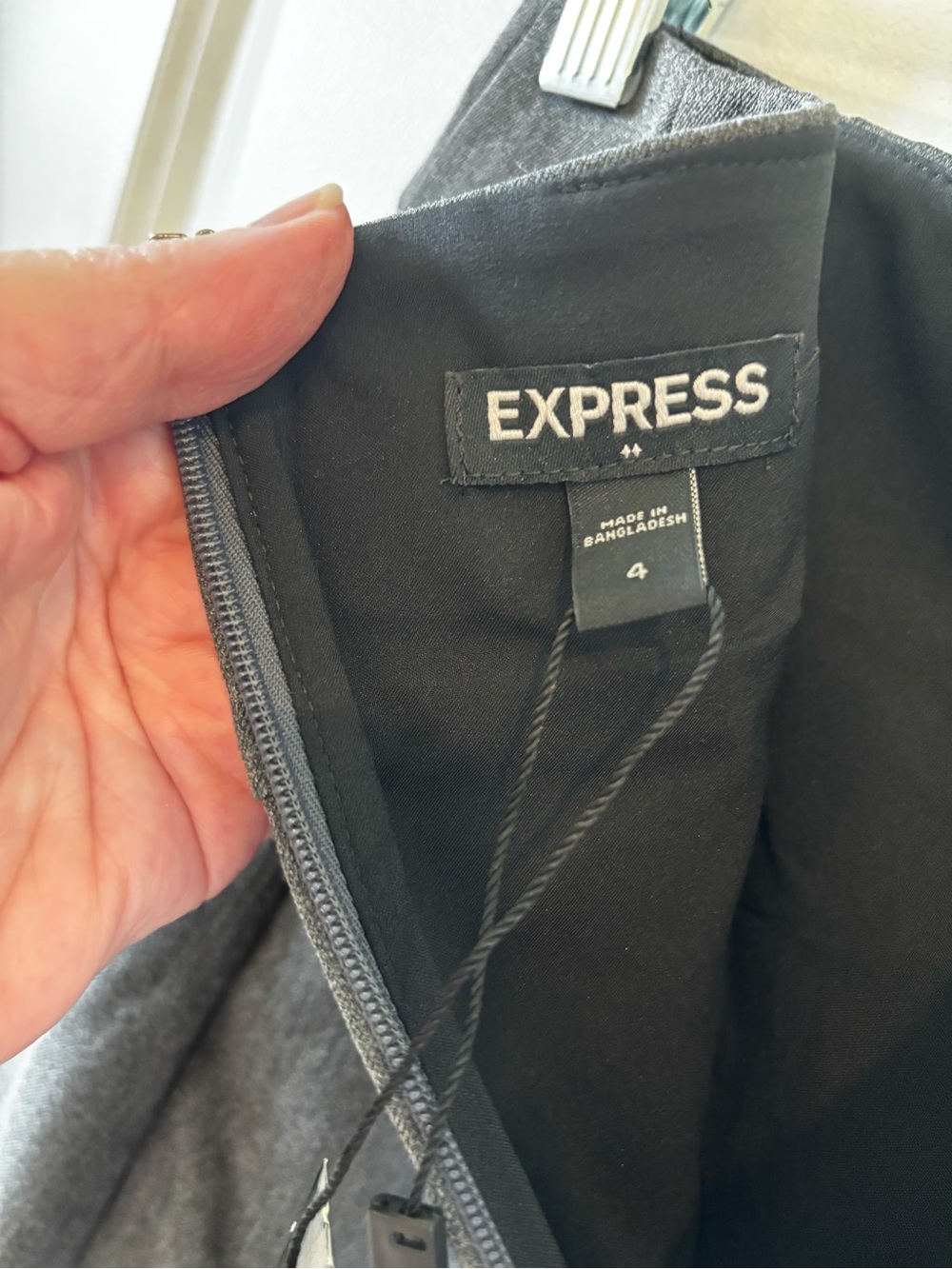 Express Dark Gray Ponte Pencil Midi Skirt with Pleat Details - Picture 7 of 8